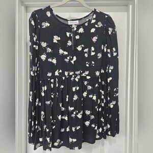 Motherhood Maternity Black and White Floral Blouse